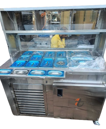 Cold Bain Marie with Overhead Shelf