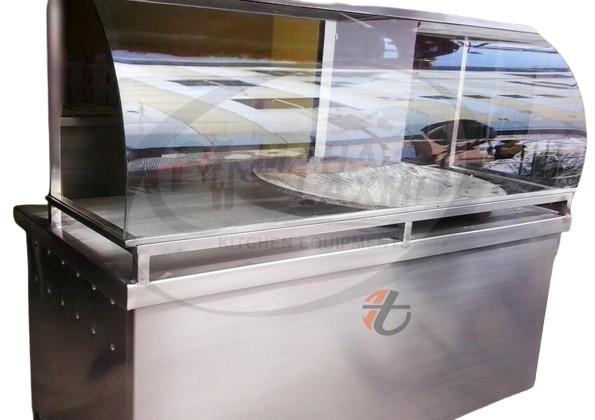 Roll Counter SS 4ft with Bend Glass